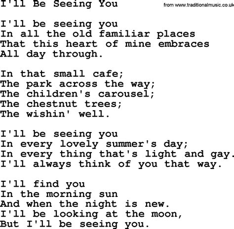 lyrics i'll be seeing you|who sang i'll be seeing you originally.